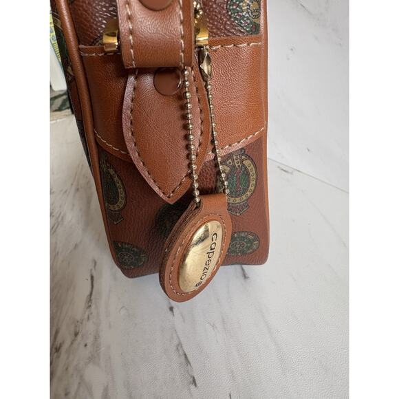 Vintage 80s Capezio Crossbody Bag – Brown Coated Canvas - Retro Mall Icon Energy - Picture 14 of 16